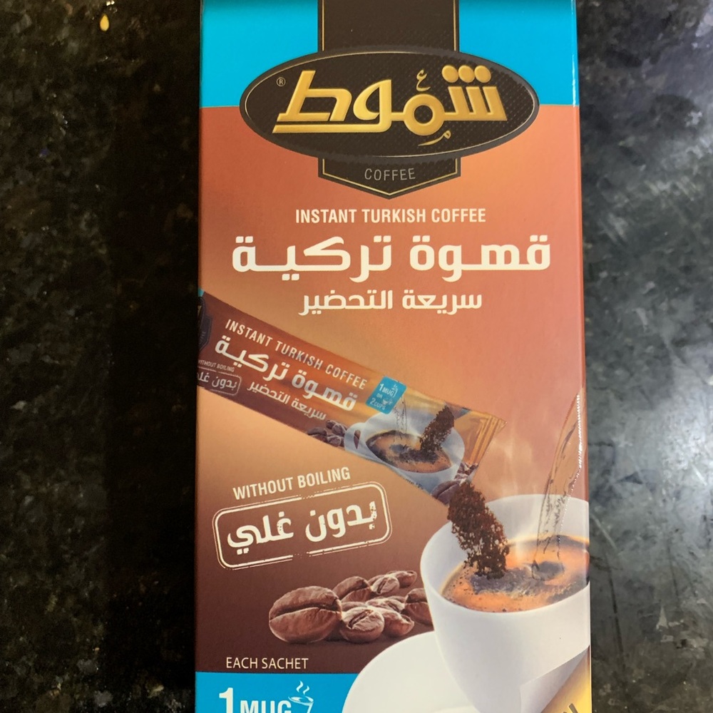 Coffee, instant Turkish coffee, just add hot water